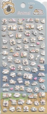 Süße Tiere Aufkleber | Kawaii Hamster Sticker | Hochwertige 3D Schaumstoff Aufkleber