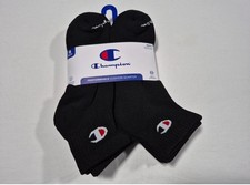 Champion Men s Performance Cushion Quarter Ankle Socks 6 Pairs Size 6-12 Black