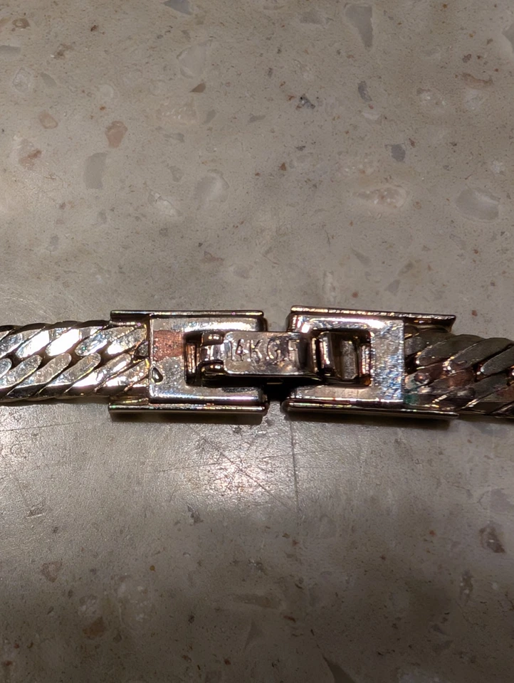 Collar largo espiga cadena plana cuerda GF blanca 14K 23,5" 22,7 gramos Foto 4 de 4