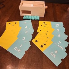 Lovevery Wooden COUNTING SLIDER BOX Montessori Toy with Pegs Cards COMPLETE