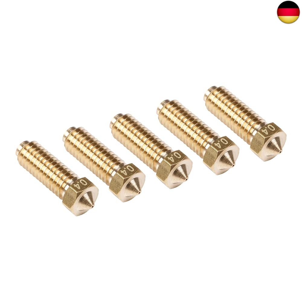 5 Stück 0.4mm 3D Drucker Düsen Nozzle Set, Gewinde Messing Düsen mit Sidewinder  - Bild 4