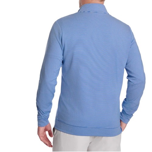 Holderness & Bourne The Sherwood Pullover: Marlin Blue & White Size Large Tailor - Picture 2 of 7