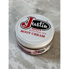 Vintage Justin Boots Red Mahogany Boot Cream Leather Polish 1.55 oz Made in USA