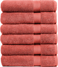 Pleasant Home Bath Towels Set of 6 24  X 50   100 Cotton, 515 GSM  Lightweigh