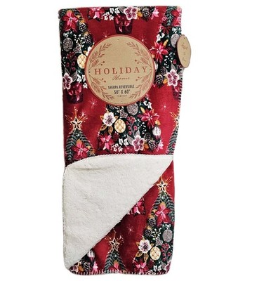 New Christmas Ultra Thick & Plush Luxury Sherpa Silk Throw Blanket  XL 50''x60'' 