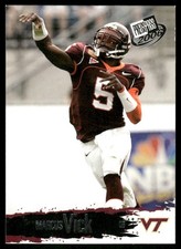 2006 Press Pass #9 Marcus Vick Rookie RC Virginia Tech football card. rookie card picture