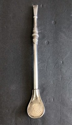 Vintage Alpacca Eberle (German Silver) Bombilla Yerba Mate Straw 8''