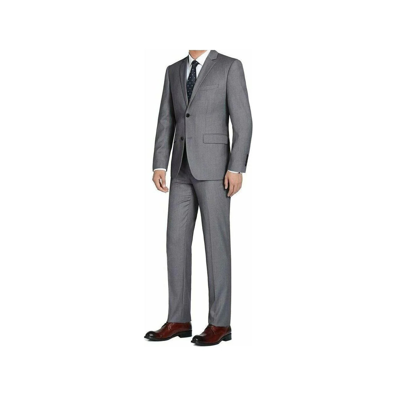 Men Renoir Suit Separate Super 140 Wool Two Button Classic Fit 508-3 Mid Gray 51390₽