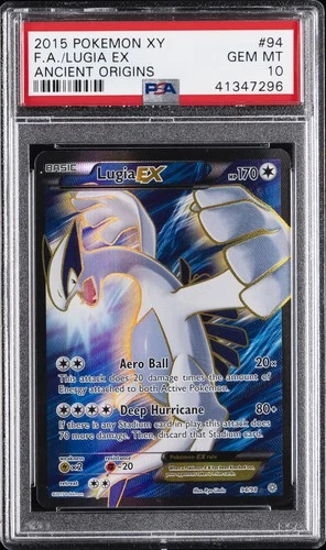 2015 POKEMON XY ANCIENT ORIGINS #94 FULL ART/LUGIA EX PSA 10