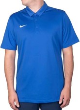 NIKE Dri-Fit Size M Medium Blue Short Sleeve Athletic Fit Men's Polo Shirt