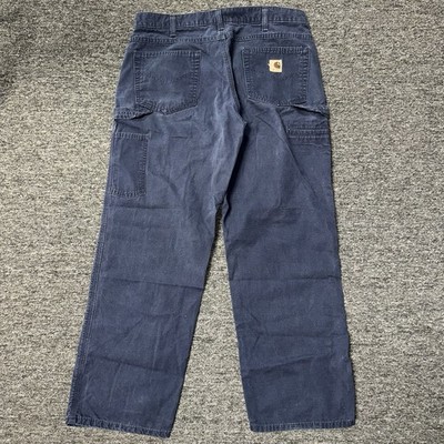 Vintage Y2K Carhartt Faded Blue Canvas Gradient Carpenter Pants Mens Sz 36x30