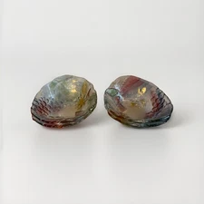 Vintage Pressed Glass Bowls Set Of 4 Grape Leaf Floral Pattern 8” Clear 