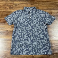 Goodfellow  Co. Standard Fit Shirt Short Sleeve Hawaiian Cotton Polo Blue Men M