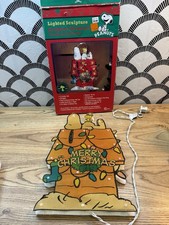 Snoopy Woodstock On Doghouse 15 Merry Christmas Lighted Sculpture