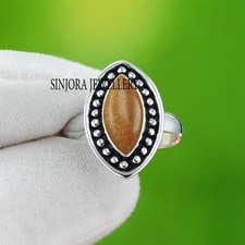 Sunstone Gemstone 925 sterling silver handmade Gift Ring US size 5 to 13