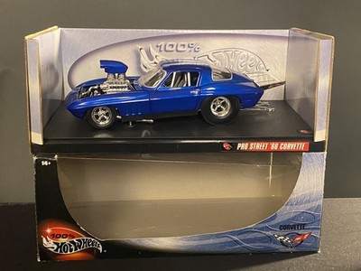 Hot Wheels Pro Street 1966 Corvette Blue 1:18