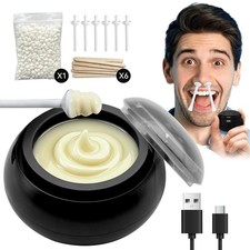 Nose Wax Kit Men, Nose Ear Hair Waxing Kit with 100g Nose Wax