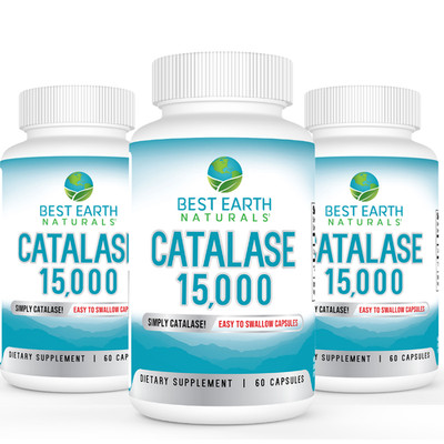 Catalase 15,000 - by Best Earth Naturals -180 Capsules - Buy 2 Get 1 FREE 3 Pack