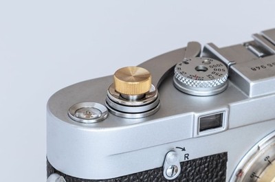 NANIGASHI Brass Shutter Release Button S Natural Finish Made in Japan