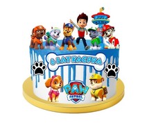 PAW Patrol Essbar Party Tortenaufleger Torte  Geburstag Zuckermasse + TEXT