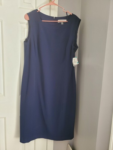 NWT's KASPER Sleeveless Classic Sheath Dress Color -Indigo Sz 16 Fully Lined - Picture 4 of 8