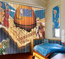 Love Basketball 3D Blockout Photo Curtain Print Curtains Fabric Kids Window