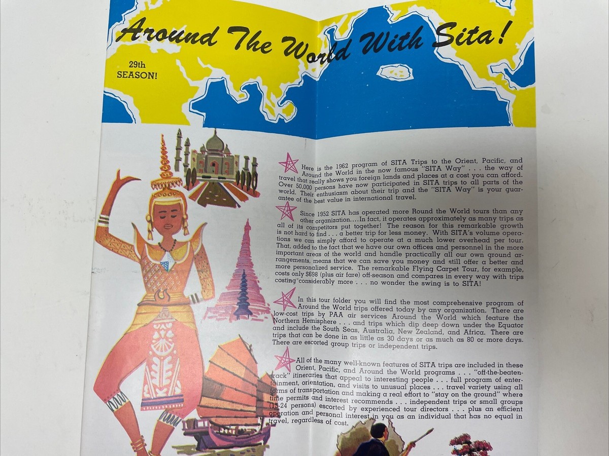 Pan American PAN AM Airlines Sita Odyssey Around the World 1962