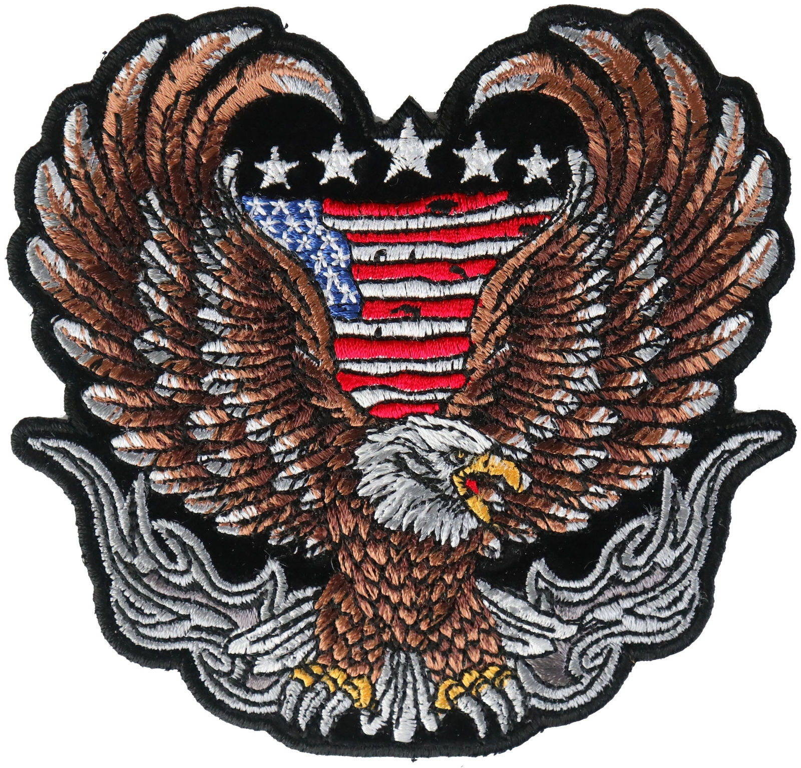 Patriotic Biker Eagle Patch Iron on applique - 4x3.8 inch - P6852