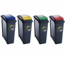 25L Plastic Bin Indoor Recycling Waste Container With Lid Kitchen Home & Office