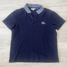 Lacoste Piqu  Polo Shirt Men's Regular Fit Big Retro Croc Navy Blue  Size 4