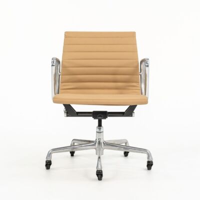 2010s Herman Miller Eames Aluminum Group Management Desk Chair in Tan Naugahyde