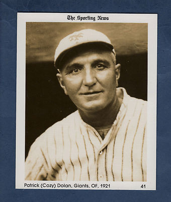 #41 PATRICK COZY DOLAN, 1921 Giants ~ THE SPORTING NEWS 1981 Conlon | 4''x 5'' A