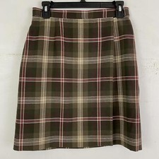CHARTER CLUB brown plaid wrap skirt sz 8