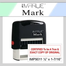 CERTIFIED To be A True & EXACT COPY OF ORIGINAL - RED Self Inking Rubber Stamp