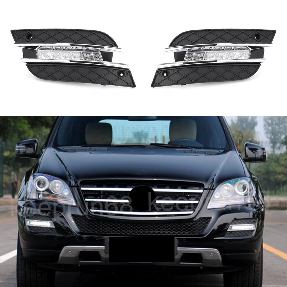 Pair For Benz W164 ML350 2009 2010 2011 LED DRL Daytime Running