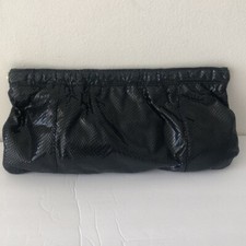 Old Navy Polished Black Snake Evening Clutch Black New