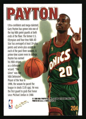 Gary Payton 1997-98 SkyBox Z-Force #204 BASKETBALL Card | eBay
