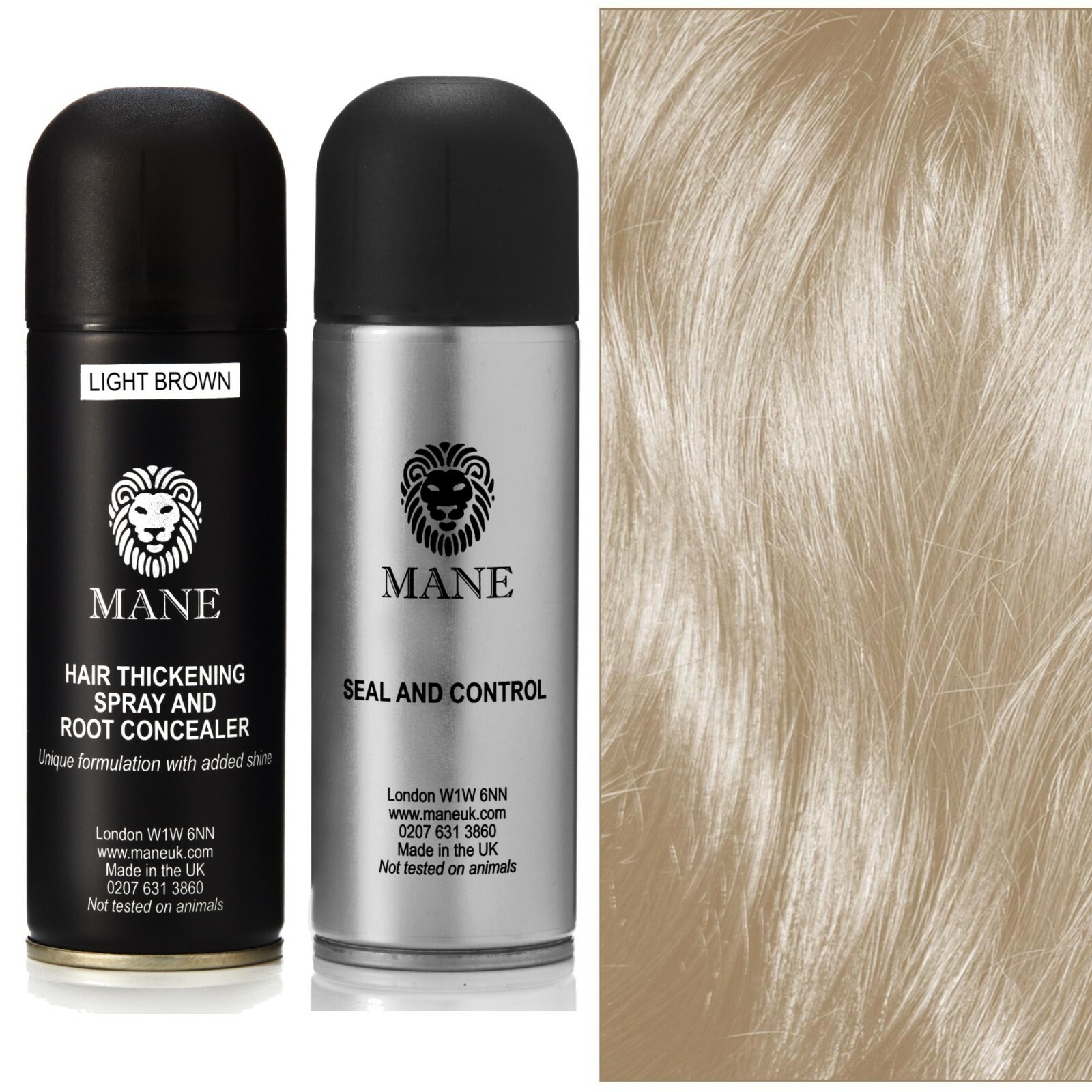 MANE Hair Thickening Spray Travel Size 100 Ml Duo Pack (Light Brown - View #5