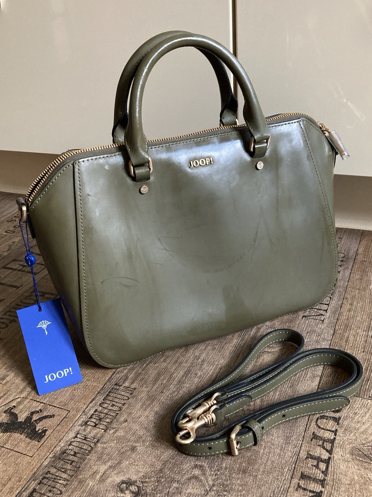 Bolso de mano Joop 329 € ❤️ NUEVO cuero lacado 2 en 1 asa hombro polaco Thoosa elegante
