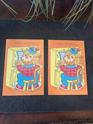 BIRTHDAY Cartoon Monkey Playing Piano 7x9'' Greeting Card Art #B4001 w/ 1 Card