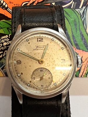 Tissot 34mm gents wrist watch 1950s working With Amazing Dial And