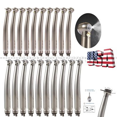 1-10 Dental Fiber Optic LED E-generator High Speed Handpiece 3-Spray 4H YMM/SDM