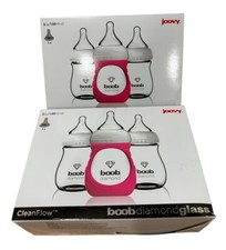 Lot of 6 NEW Joovy Boob Diamond 5 oz Glass Baby Bottles FREE Shipping