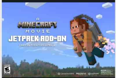 Minecraft Movie Jetpack add-on DLC in Game Promo Item - Bedrock Required