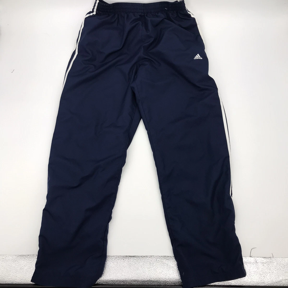 Mens Navy Blue/White Track Pants W/Ankle Zip Sz L | eBay