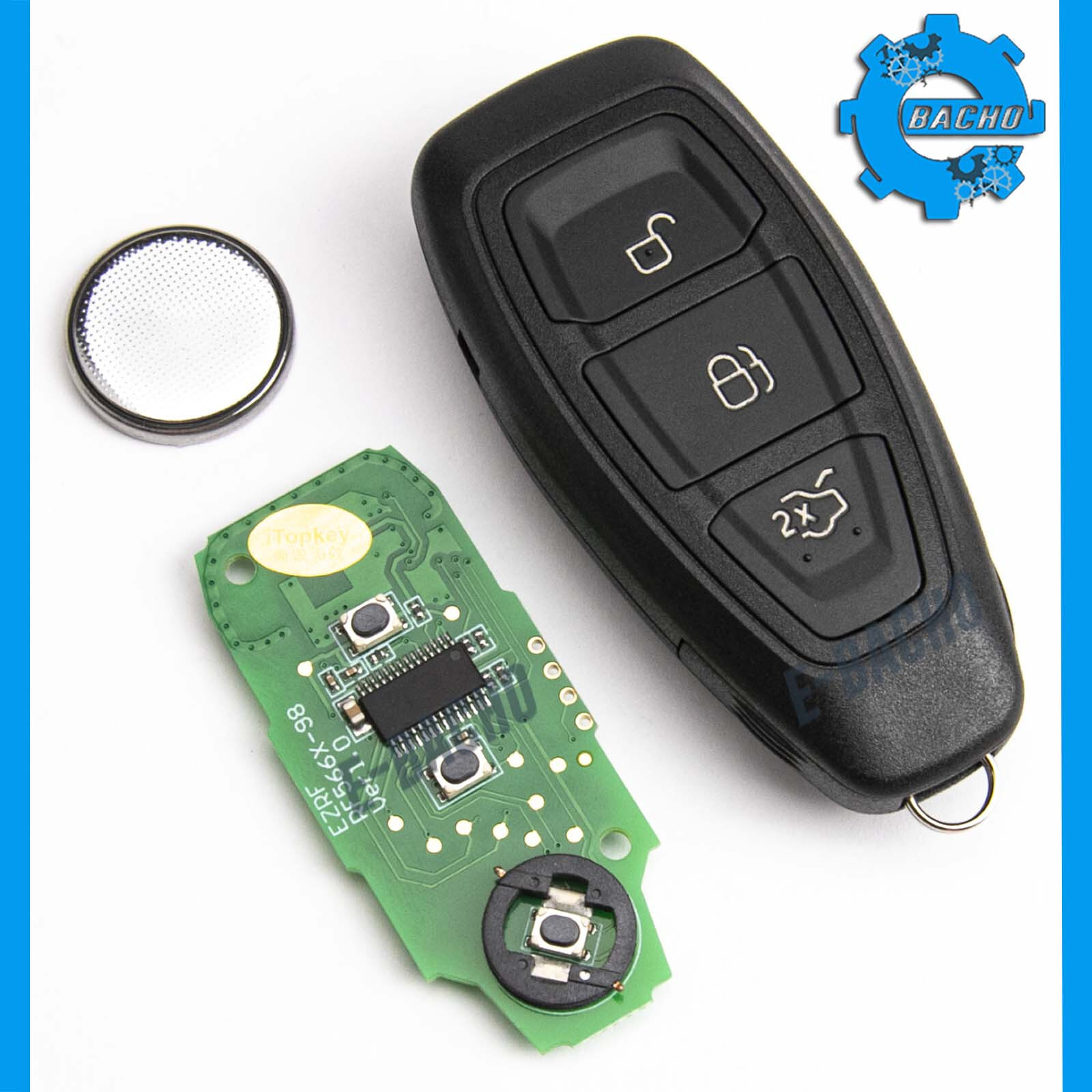 TELECOMANDO CHIAVE 433MHz ID63 7S7T15K601EE 1756409 3 PULSANTI ADATTO A FORD