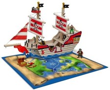 New Wood Pirate Ship With Play Mat  Figures Play Set