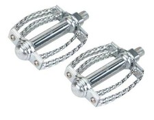 CHROME Custom Bicycle Pedals ROUND DOUBLE TWISTED 1/2" Spindle Lowrider Cruiser