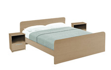 Letto matrimoniale + 2 Comodini colore Rovere Set Derby completo camera da letto
