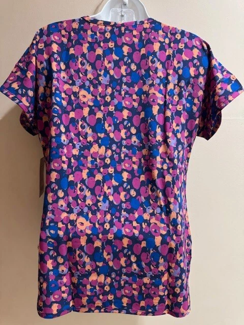 6267-PDNV Painted Dots Navy Print Scrub Top by Wonder wink - Image 2 of 4